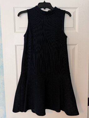 Loft Navy tank dress with stitching stripes